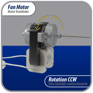 Appli Parts APFM-6122 8 W Motor Ventilador, 110 V, 50/60 Hz, 0.15 A, 3000 rpm, rotacion CCW remplazo Universal para Evaporadores numeros originales DAI6122 y otros