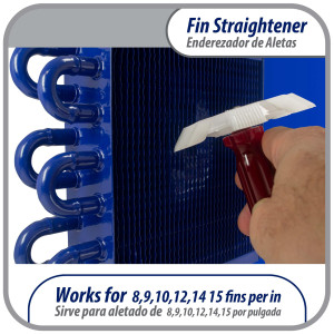 Appli Parts APT-FS351 peine plastico enderezador de aletas para evaporador condensador y radiador con separaciones de 8,9,10,12,14,15 pulg entre aletas aumenta el flujo de aire y mejora el rendimiento del equipo 