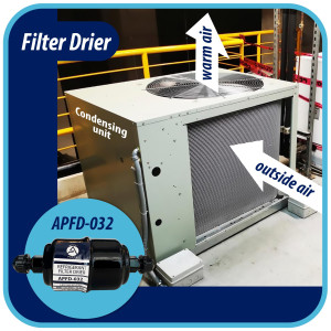 Appli Parts APFD-032 Filtro Secador 1/4in para Linea de Liquido Rosca SAE Universal Unidireccional para Refrigeracion y Aire Acondicionado, 102mm Largo, 25mm Ancho