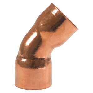 Appli Parts AP-C01245 Codo de 45 grados giro Corto 1/2 pulg Accesorios de tuberia de cobre CxC Conexiones soldadas para aplicaciones de refrigeracion, aire acondicionado y plomeria Tuberia de cobre ACR y tipo L