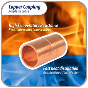 Appli Parts AP-A038 3/8 pulg Anillo de Cobre Accesorios de tuberia de cobre CxC Conexiones soldadas para aplicaciones de refrigeracion, aire acondicionado y plomeria Tuberia de cobre ACR y tipo L