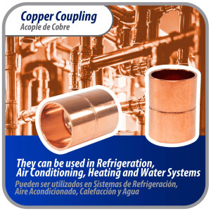 Appli Parts AP-A012 1/2 pulg Anillo de Cobre Accesorio de tuberia de cobre CxC Conexiones soldadas para aplicaciones de refrigeracion, aire acondicionado y plomeria Tuberia de cobre ACR y tipo L