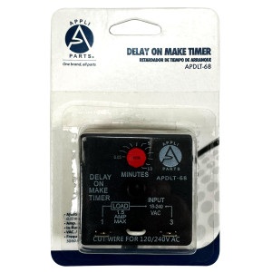 Appli Parts APDLT-68 Retardador de Tiempo en Arranque 0.03 min a 10 min, 18-240 V, AC/DC, 50/60 Hz, 0.04-1.5 A, Remplazo Universal