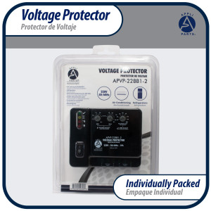 Appli Parts APVP-22BB1-2 Protector de Voltaje 220 V, 1 Ph, 50/60 Hz, 30 A, 3 HP, para Aire Acondicionado y Refrigeracion, tiempo de espera o de reconexion programable