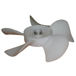 Appli Parts APFB-445 Aspa Plastica Para Motor Evaporador de Nevera Refrigerador, 4 pulg, Rotacion CCW, Eje 3/16 pulg, 5 Aletas, Sirve 317, 670, ASP-6702, ASP-445