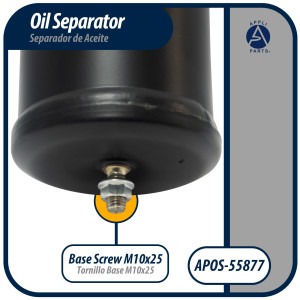 Appli Parts APOS-55877 Separador de Aceite 7/8 pulg ODF Soldable, CFC,HCFC,HFC,R22,R407C,R502,R134a,R404A,R507, Temperatura de trabajo desde -10 C a 130 C